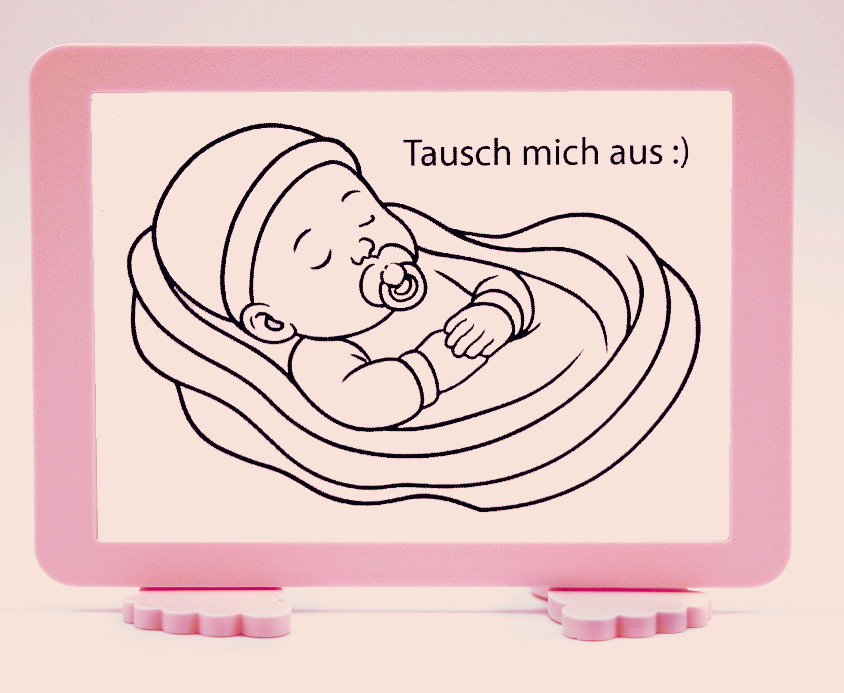 Einladung "Hier bin ich" mit Geburtsdaten und Foto in 2 Varianten