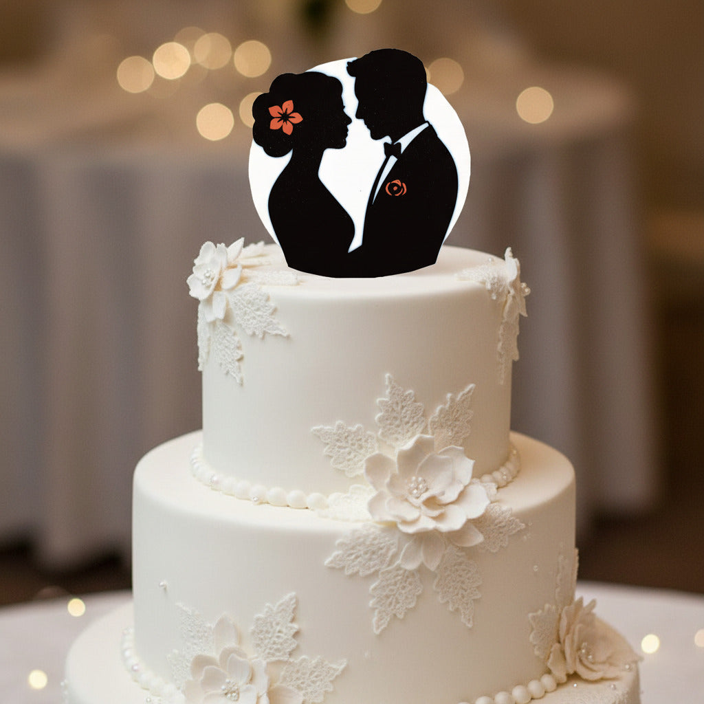 Zweisamkeit – Tortenstecker "Brautpaar Silhouette"
